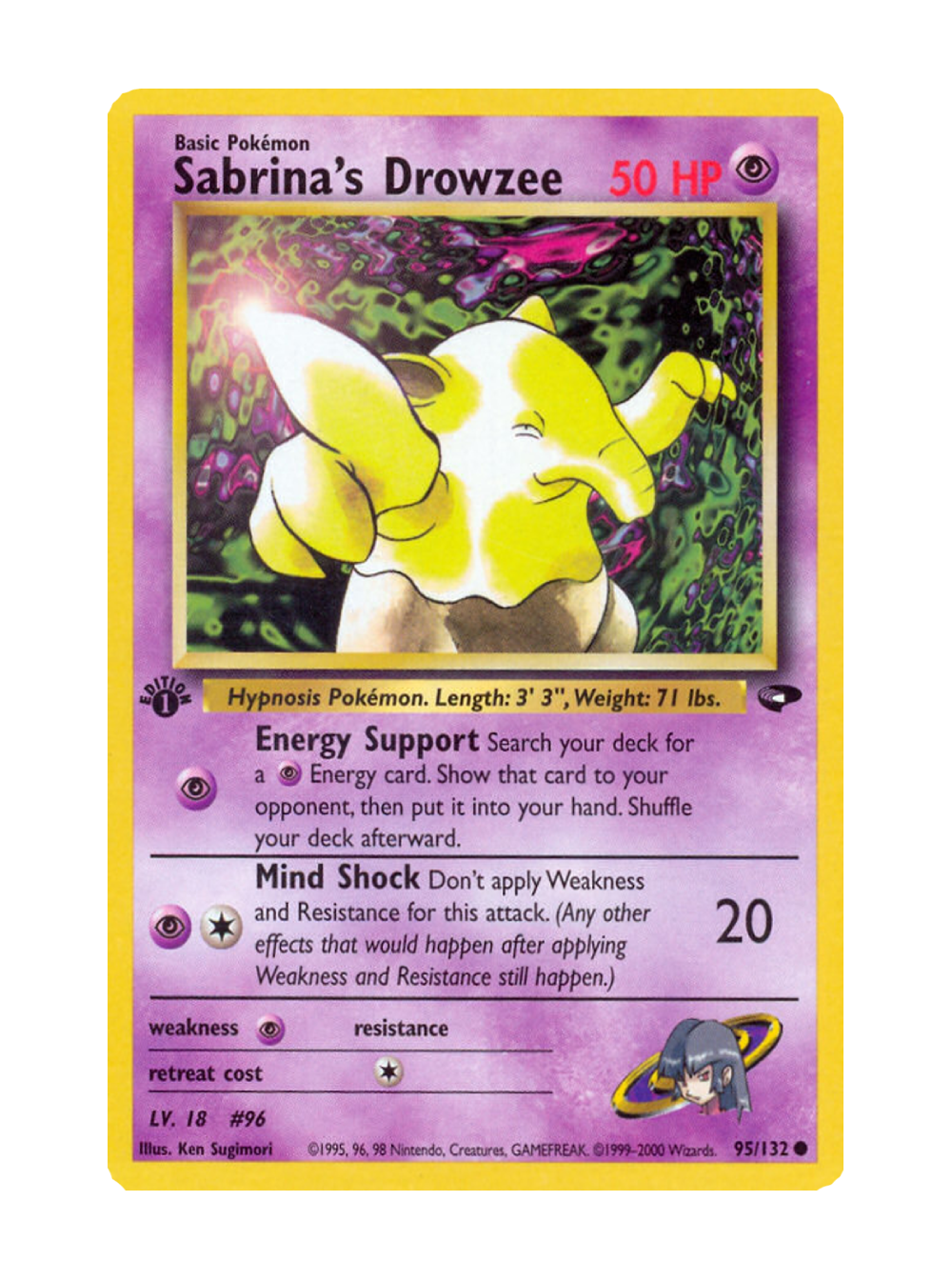 Pokémon Sabrina's Drowzee 1st Edition GC 95/132